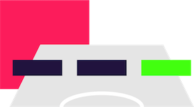 A stadium icon depicting the match fixtures and schedules in Fantasy Premier League. The icon includes a red and grey football pitch with black and green seats, representing the importance of planning in FPL and following the game schedule.